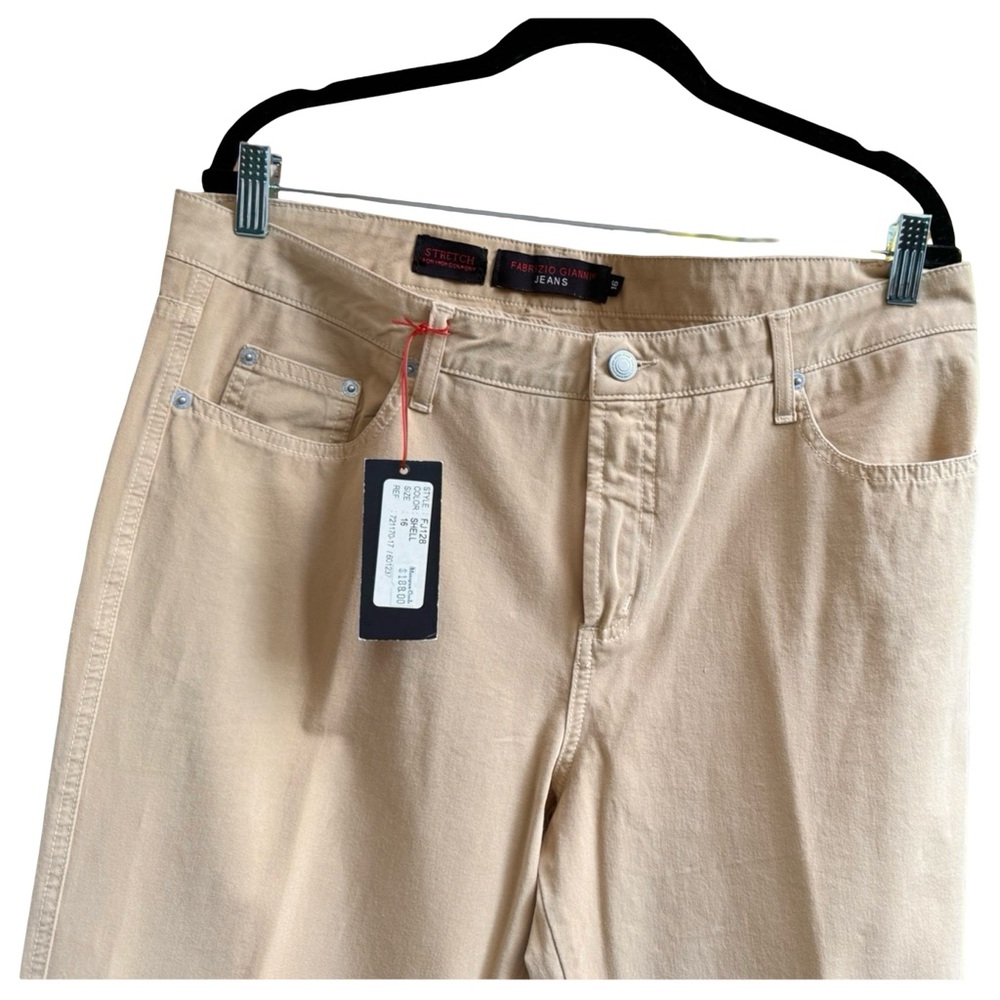 Stretch khaki Jeans Cotton Size 16 Made in USA NWT $188 - Picture 2 of 7